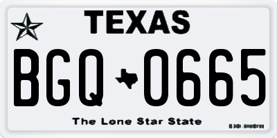 TX license plate BGQ0665