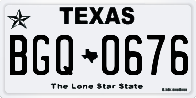 TX license plate BGQ0676