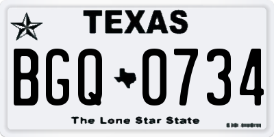 TX license plate BGQ0734