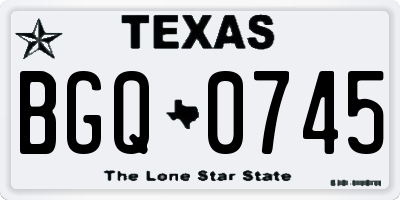 TX license plate BGQ0745