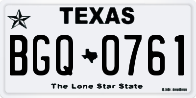 TX license plate BGQ0761