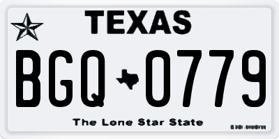 TX license plate BGQ0779
