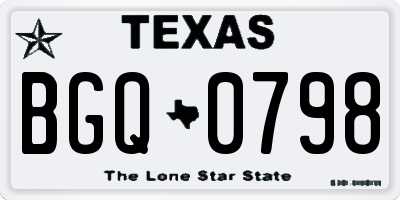 TX license plate BGQ0798