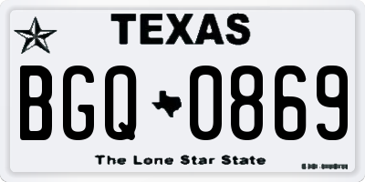 TX license plate BGQ0869