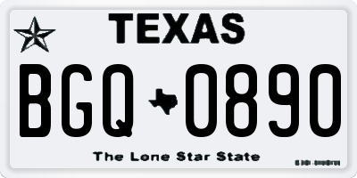 TX license plate BGQ0890