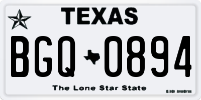 TX license plate BGQ0894