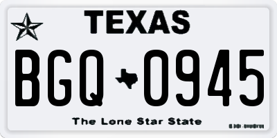 TX license plate BGQ0945