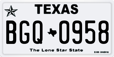 TX license plate BGQ0958