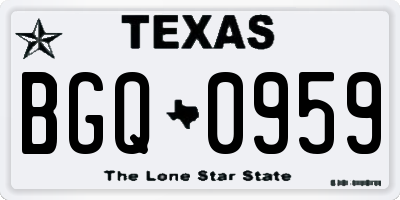TX license plate BGQ0959