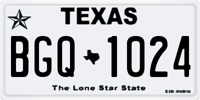 TX license plate BGQ1024