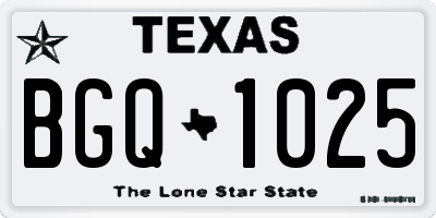 TX license plate BGQ1025