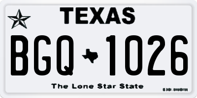 TX license plate BGQ1026