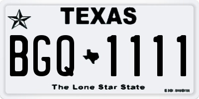TX license plate BGQ1111