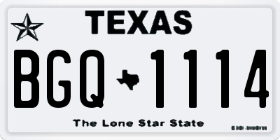 TX license plate BGQ1114