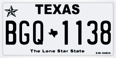 TX license plate BGQ1138