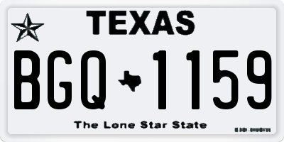 TX license plate BGQ1159