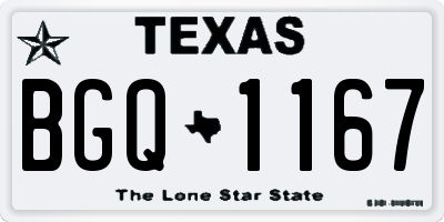 TX license plate BGQ1167