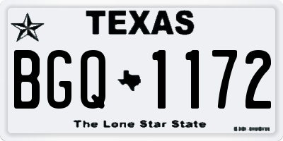 TX license plate BGQ1172