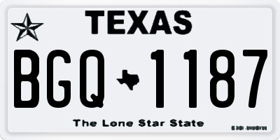 TX license plate BGQ1187