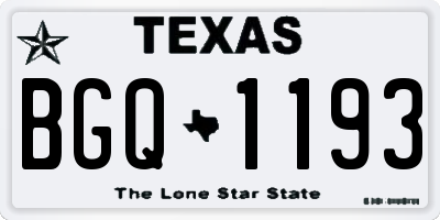 TX license plate BGQ1193