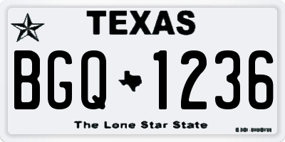 TX license plate BGQ1236