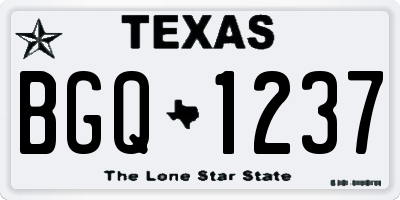 TX license plate BGQ1237