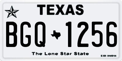 TX license plate BGQ1256