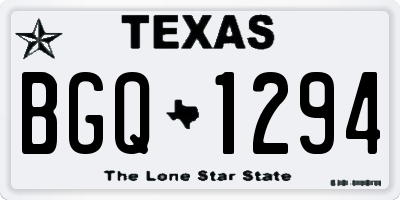 TX license plate BGQ1294