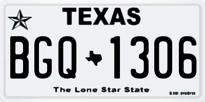 TX license plate BGQ1306