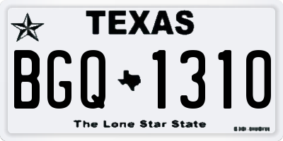 TX license plate BGQ1310