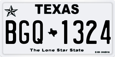 TX license plate BGQ1324