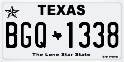 TX license plate BGQ1338