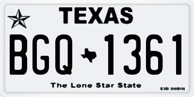 TX license plate BGQ1361