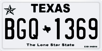TX license plate BGQ1369