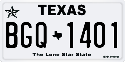 TX license plate BGQ1401