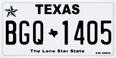 TX license plate BGQ1405