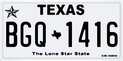 TX license plate BGQ1416