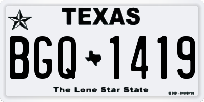 TX license plate BGQ1419