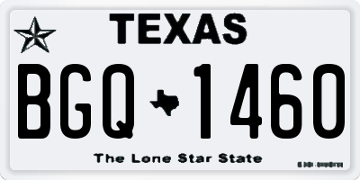 TX license plate BGQ1460