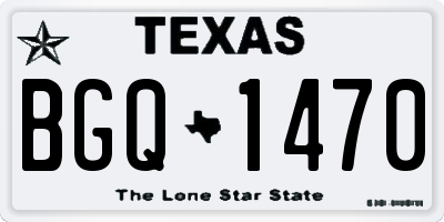 TX license plate BGQ1470