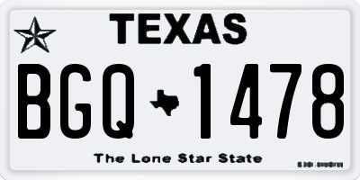 TX license plate BGQ1478