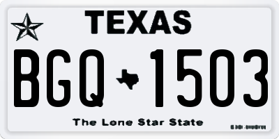 TX license plate BGQ1503
