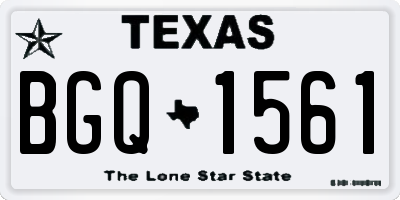 TX license plate BGQ1561