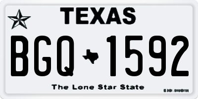 TX license plate BGQ1592