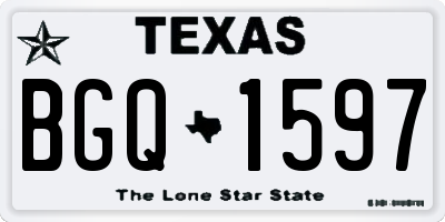 TX license plate BGQ1597