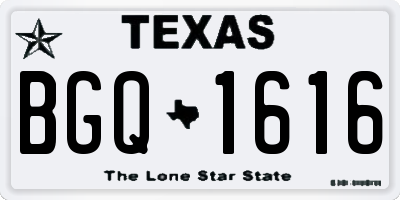 TX license plate BGQ1616