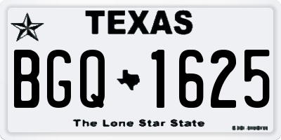 TX license plate BGQ1625