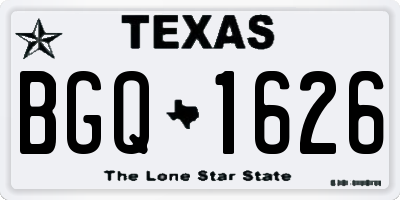 TX license plate BGQ1626