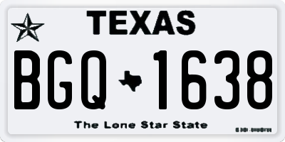 TX license plate BGQ1638