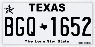 TX license plate BGQ1652